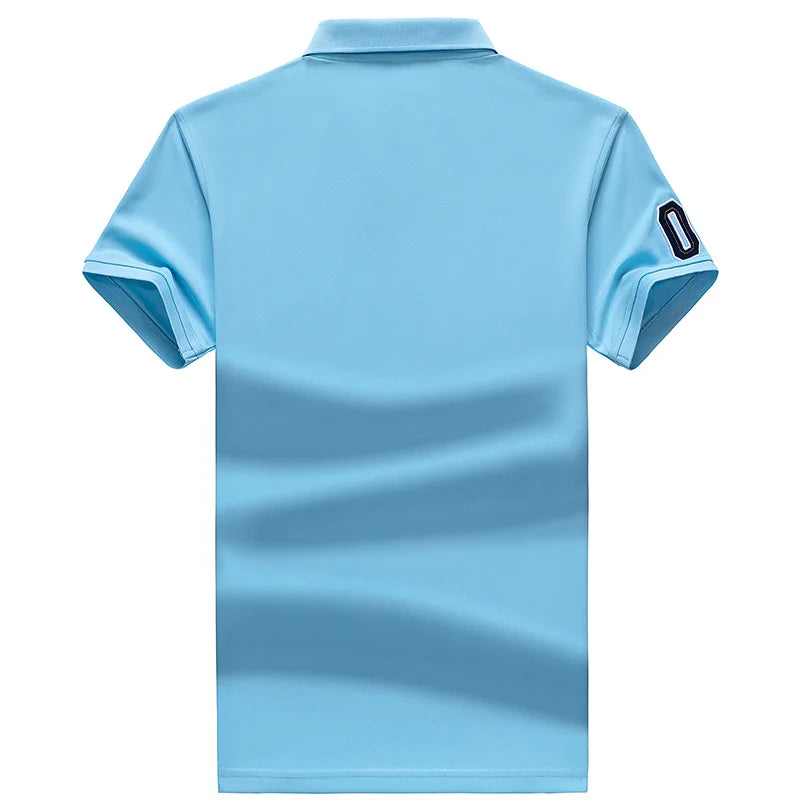 Polo Shirt men Summer New synthetic style fiber Mens Short Sleeve Polo Shirt youth Embroidered Business Casual Polo Shirt 1733