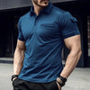 New Men's POLO Shirt High Quality Classic Solid Color Sport Arm Pocket Button Lapel Fashion Trend Urban Short Sleeve Tops