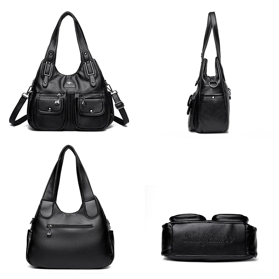 2024 New Women Handbags Fashion Retro Ladies Single Shoulder Bags Large Capacity High Quality Soft Leather Female Crossbody Bags