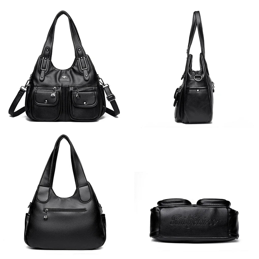 2024 New Women Handbags Fashion Retro Ladies Single Shoulder Bags Large Capacity High Quality Soft Leather Female Crossbody Bags