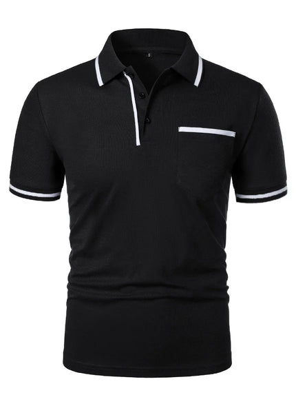 2025 Summer New Men's Polo Polo Shirt European Casual Short Sleeved T-shirt Sports Polo Shirt Button Pocket Design