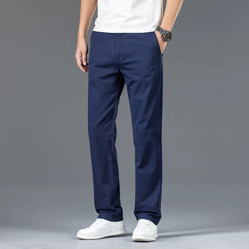 Men Formal Occasion Business Work Pants Male Basic Solid Straight Leg Casual Pants High Quality Brand Versatile Outdoor Trousers