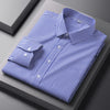 Men Formal Shirt Long Sleeve Office Solid Color Striped Anti-Wrinkle Fashion Business Pocket White Social Pocket Shirt S-4XL