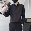 Men's Shirt for Office Formal Black Male Shirts Dress Plain Regular Fashion Man 2024 Cheap Brand Original with Sleeves Button Up