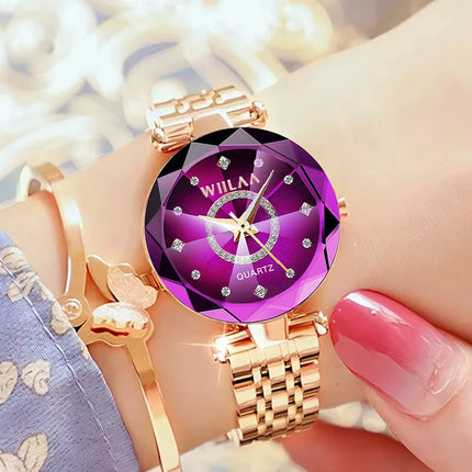 Women Watches 2025 Top Luxury Brand Rhinestone Elegant Ladies Watches Gold Clock Wrist Watches For Women relogio feminino