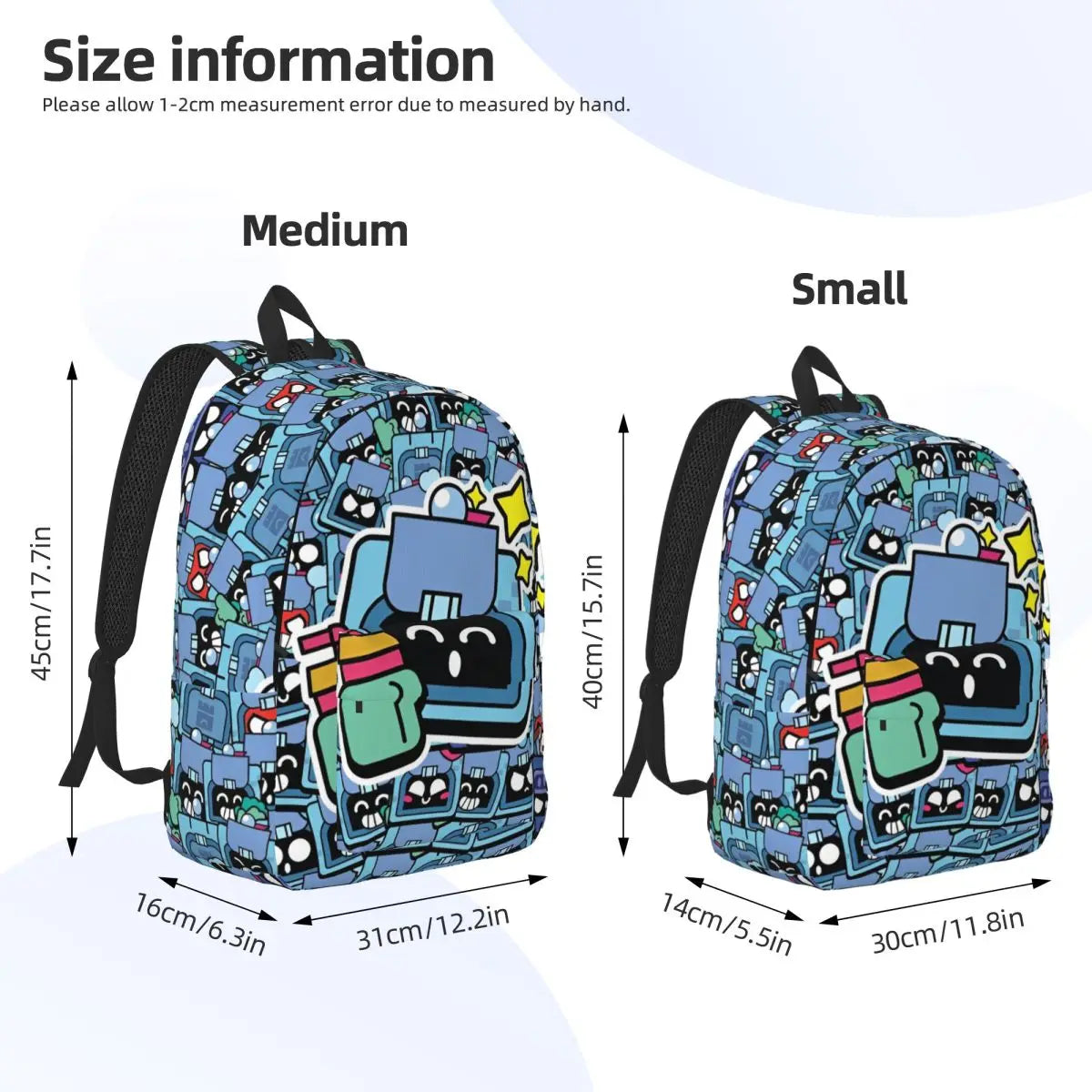 Brawleds Funny Game Backpack for Men Women Casual High School Business Daypack Laptop Shoulder Bag with Pocket