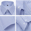 Men's formal shirt long-sleeved office solid color striped with pockets anti-wrinkle no-iron fashion business white shirt