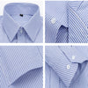 Men's formal shirt long-sleeved office solid color striped with pockets anti-wrinkle no-iron fashion business white shirt
