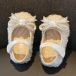 Baby Shoes Girl Bowknot Single Shoes Pearl Birthday Present Princess Little Girl Shoes Baby Kids Size15-25