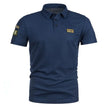 Men's Polo Shirts Short Sleeve Breathable Casual Turn Down Collar T-shirt Labelled Tactical Tees Trendy Streetwear