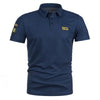 Men's Polo Shirts Short Sleeve Breathable Casual Turn Down Collar T-shirt Labelled Tactical Tees Trendy Streetwear