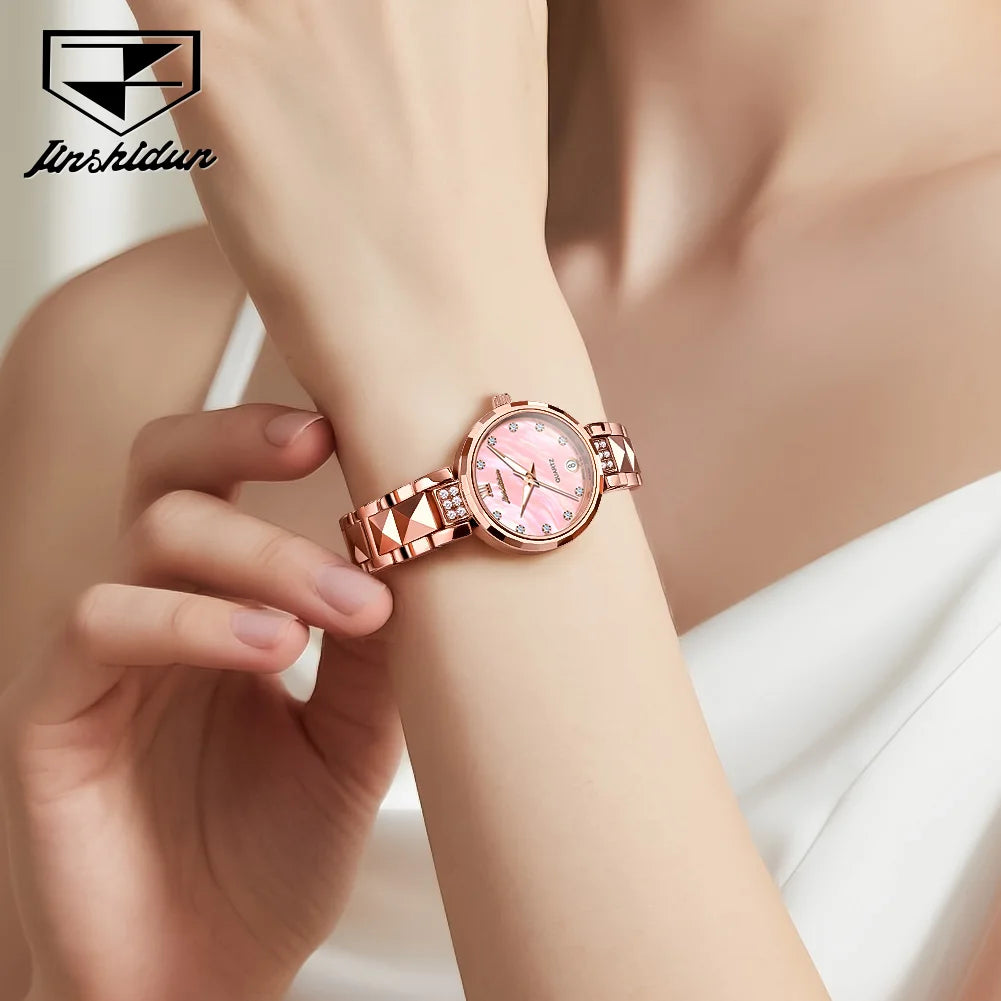 JSDUN Elegant Luxury Watches for Women High Quality Original Tungsten Steel Waterproof Quartz Fashion Trend Design Ladies Watch