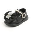 Baby Girls Walking Shoes with Big Bow Bear Children Princess Shoes Soft Sole Round Toe 2025 New Fashion Kids Flat Shoes Non-slip