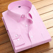 Men's formal shirt long-sleeved office solid color striped with pockets anti-wrinkle no-iron fashion business white shirt