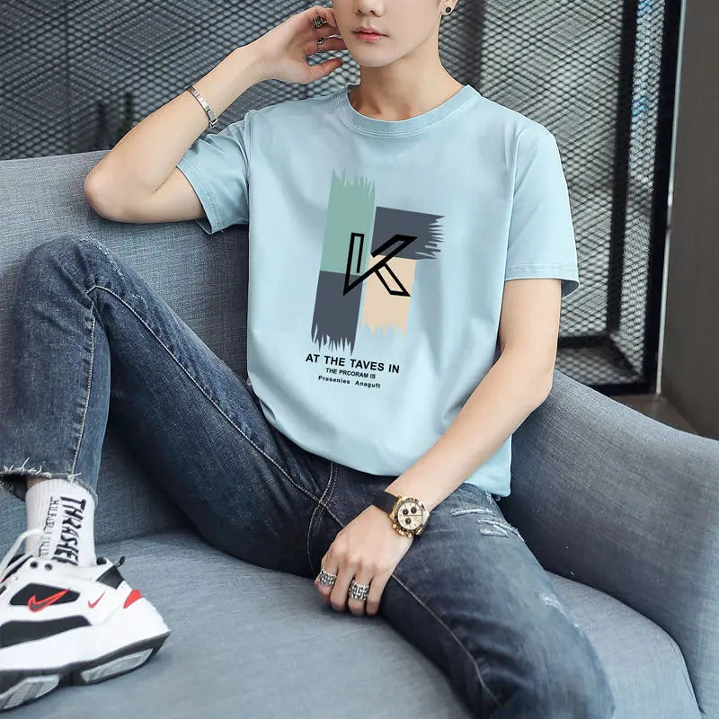 Men's T-shirt Gym Tops White Graphic Male Tees Shirts Heather 100℅ Cotton Cheap Clothes And Comfortable Streetwear Stylish Y2k