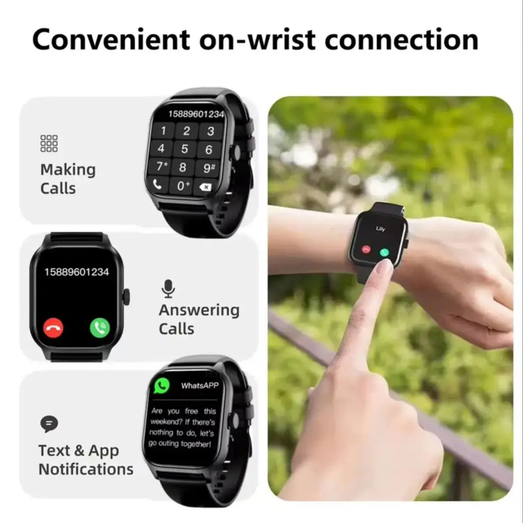 Smart Watches For Man Woman Bluetooth Call Music Fitness Tracker Sport With Waterproof Pedometer Information Alerts Smartwatch