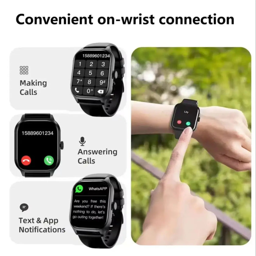 Smart Watches For Man Woman Bluetooth Call Music Fitness Tracker Sport With Waterproof Pedometer Information Alerts Smartwatch