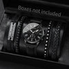4/5PCS Fashion Men's Watches Man Business Quartz Wristwatch Vintage Leather Bracelets Set Reloj Hombre（Without Box）