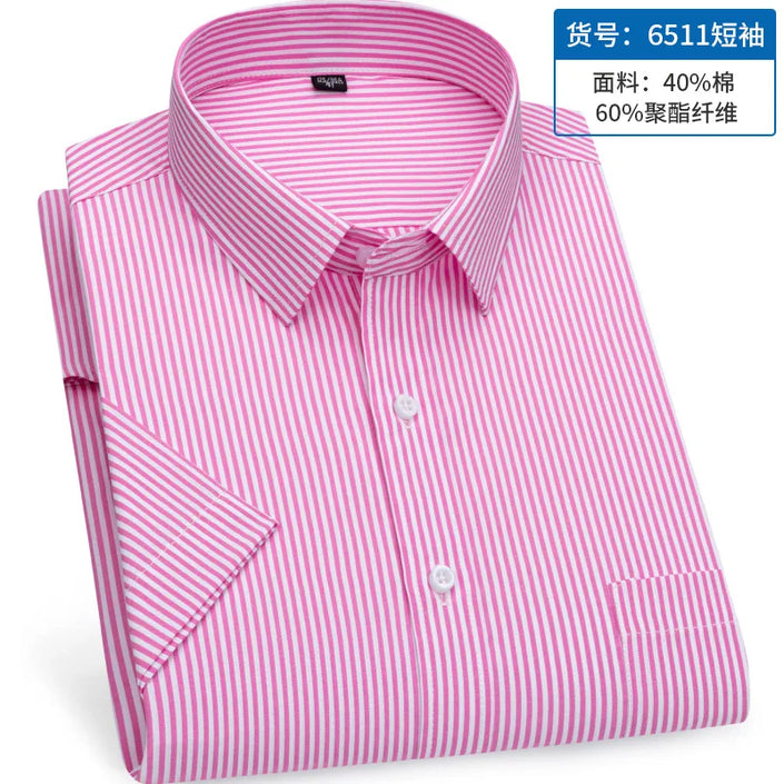Men's short-sleeved shirt, business casual striped, thin, comfortable, versatile and simple streetwear for spring and summer