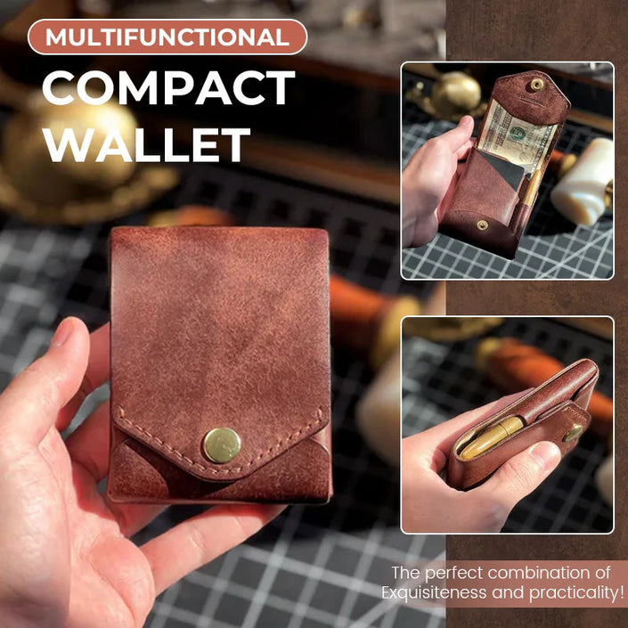 Retro short wallet for men and women with a high-end feel multifunctional zero wallet large capacity, simple storage card bag