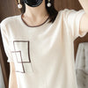 Woman T-shirt Summer 2025 New 100% Cotton O-Neck Clothes Casual Fashion Top Luxury Elegant Female T-shirt