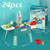 Children's Play At Home Toys Early Education Kitchen Simulation Electric Dishwashing Table Water Outlet Vegetable Washing Toys