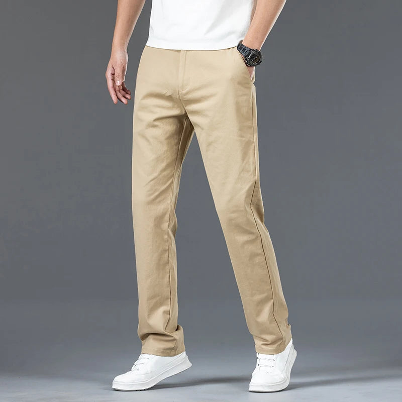 Men Formal Occasion Business Work Pants Male Basic Solid Straight Leg Casual Pants High Quality Brand Versatile Outdoor Trousers