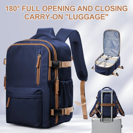 Men Travel Backpack  Airplane Bag Hand Luggage Multifunction Daybacks Carry-Ons Laptop Backpack Women Cabin Bags, Shool Backpack