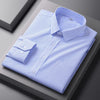 Men Formal Shirt Long Sleeve Office Solid Color Striped Anti-Wrinkle Fashion Business Pocket White Social Pocket Shirt S-4XL
