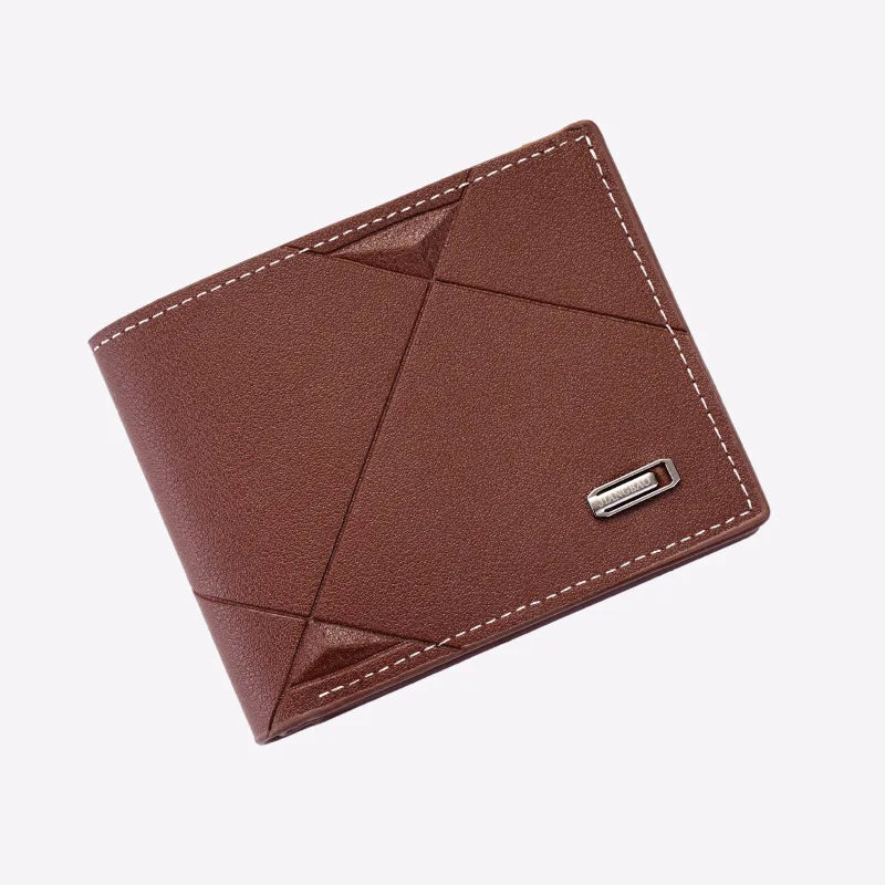 New Men's Wallet, Male, Short, Multi-Card, Fashion, Casual, Wallet, Male, Youth, Thin, Tri-Fold, Horizontal, Soft Bag