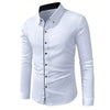 Brand New Men White Shirts Fashion Quality Long Sleeve Casual Solid Color Elastic Male Business Shirt