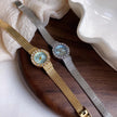 2025 New Ladies Watches High-End Luxury Elegant Diamond Gold Dial Quartz Watch Women's Vintage Bracelet Wristwatch Gift Clock