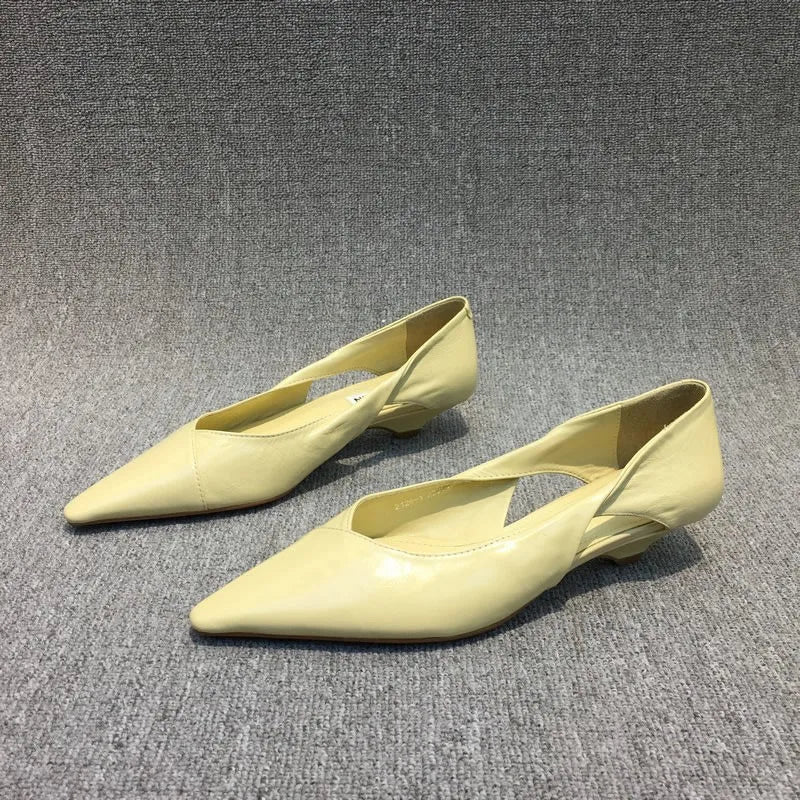 Shoes for Woman 2024 Comfortable Women's Summer Footwear Moccasins Blue Low Heel Elegant Pointed Toe High Quality Popular Young