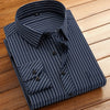 Men's formal shirt long-sleeved office solid color striped with pockets anti-wrinkle no-iron fashion business white shirt