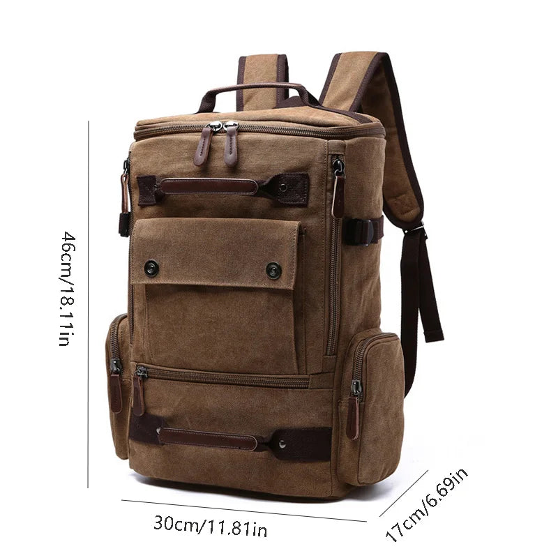 Men's Backpack Vintage Canvas Backpack School Bag Men's Travel Bags Large Capacity Backpack Laptop Backpack Bag Rucksack
