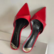 Female Red Footwear Pumps Slides Heels Shoes For Women New In 2025 Luxury Fashion Pointed Toe Ladies Thin High Heels Shoes