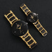 1/2PCS Couple's Watches Fashion Stainless Steel Band Men Women Analog Quartz Watches Set