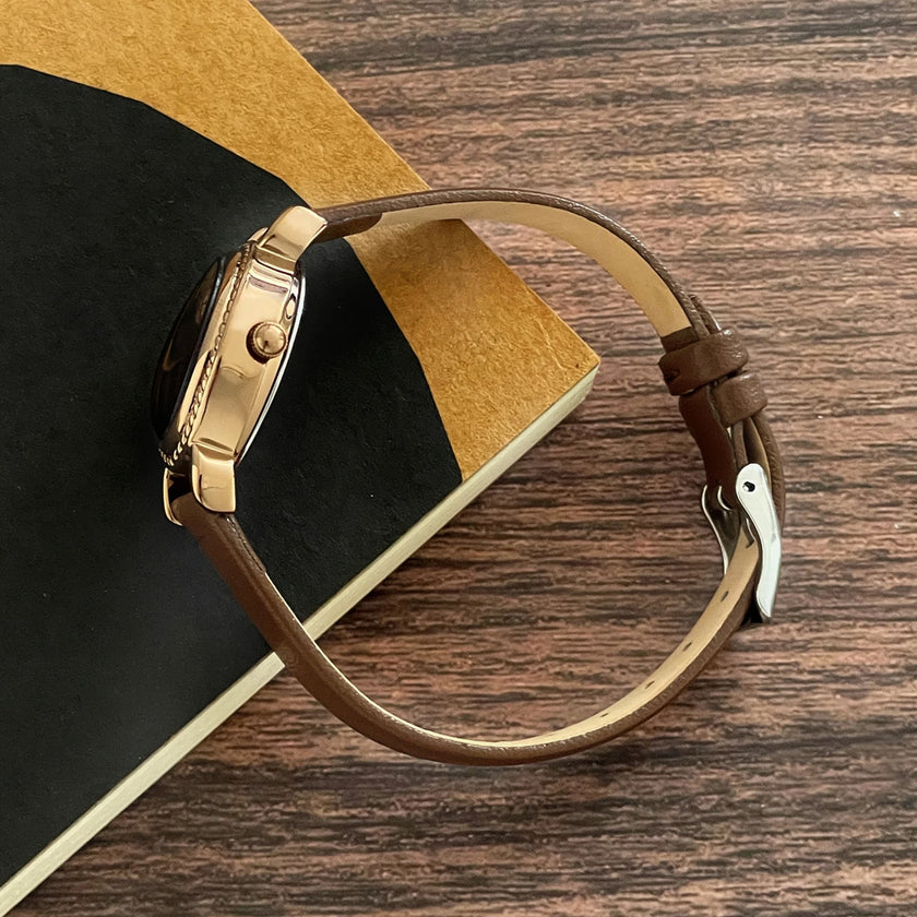 Ladies' Fashion Watch, Leather Quartz Watch, Retro Elegant Fashion Quartz Waterproof Ladies' Watch