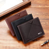 New Men's Wallet, Male, Short, Multi-Card, Fashion, Casual, Wallet, Male, Youth, Thin, Tri-Fold, Horizontal, Soft Bag