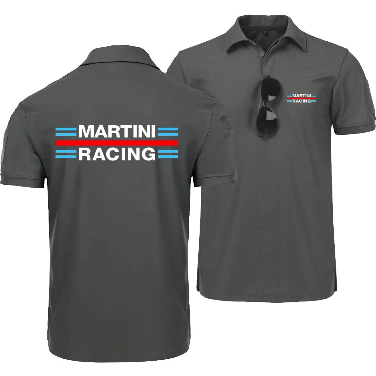 Men's Polo Shirts Martini Racing Shirts T-Shirt Men POLO Sportwear Military Tacitcal Short Sleeve Breathable Lapel Tops Tee POLO