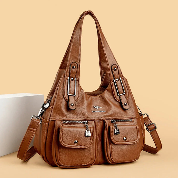 2024 New Women Handbags Fashion Retro Ladies Single Shoulder Bags Large Capacity High Quality Soft Leather Female Crossbody Bags