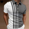 Fashion Polo Shirt For Men 3d Stripe T-Shirt Tops Summer Short Sleeve High Quality Polo Shirts Black Tees Casual men's Clothes