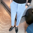 Dress Pants For Men High Quality Korean Luxury Clothing Drape Suit Pants Slim Fit Ankle Length Men's Formal Trousers All Match