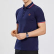 2024 New Men's Polo Top Casual Fashion Commuter Versatile Solid Color Men's Top Summer Fashion Business Men Pure Cotton Polo Top