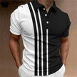 Fashion Polo Shirt For Men 3d Stripe T-Shirt Tops Summer Short Sleeve High Quality Polo Shirts Black Tees Casual men's Clothes