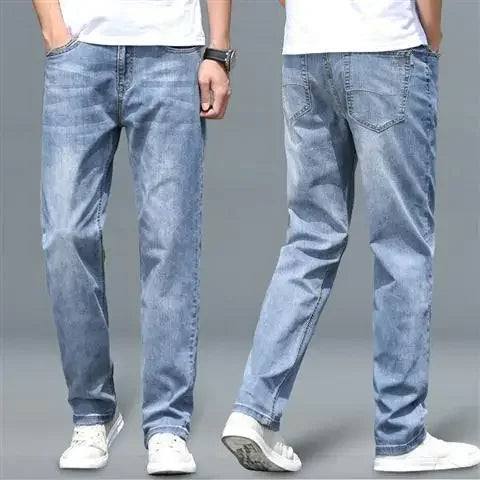 Jeans Men's Summer Straight Leg Loose Large Leg Autumn Thick Wear-resistant Men's Casual Pants Korean Trousers