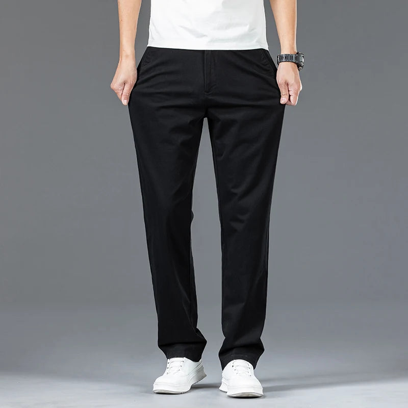 Men Formal Occasion Business Work Pants Male Basic Solid Straight Leg Casual Pants High Quality Brand Versatile Outdoor Trousers