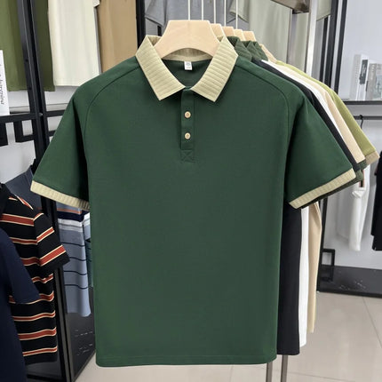 Men's Short Sleeved Luxury Quality Solid Color Polo Shirt Designer Summer Fashion Casual Breathable Lapel T-Shirt Top Men's Wear