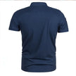 Men's Polo Shirts Short Sleeve Breathable Casual Turn Down Collar T-shirt Labelled Tactical Tees Trendy Streetwear