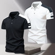 Men's POLO shirt, summer ice silk high-end business casual short sleeved T-shirt, solid color thin pure cotton lapel top